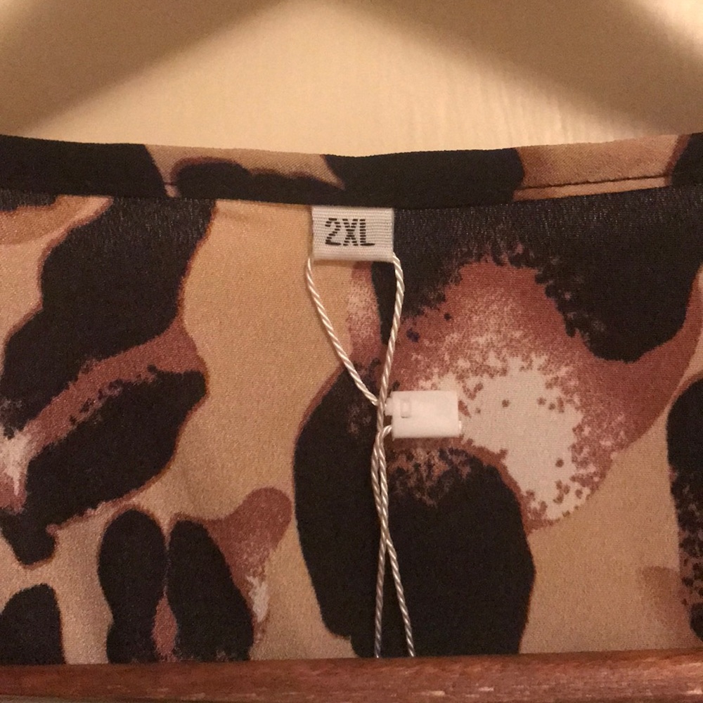 New! Cheetah Animal Print Wrap Maxi Dress 2X - Picture 5 of 8